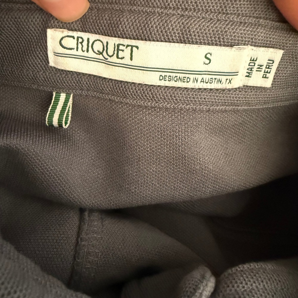 Criquet Mens Long Sleeve Pima Cotton Pique Polo Shirt Gray Size Small - Picture 8 of 8